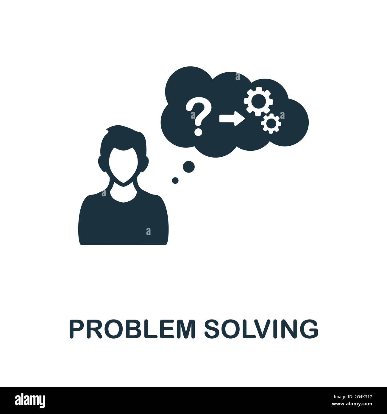 Problemlösungssymbol. Monochromes, einfaches Element aus der Sammlung weicher Fertigkeiten. Kreative Problemlösungs-Symbol für Web-Design, Vorlagen, Infografiken und Stock Vektor