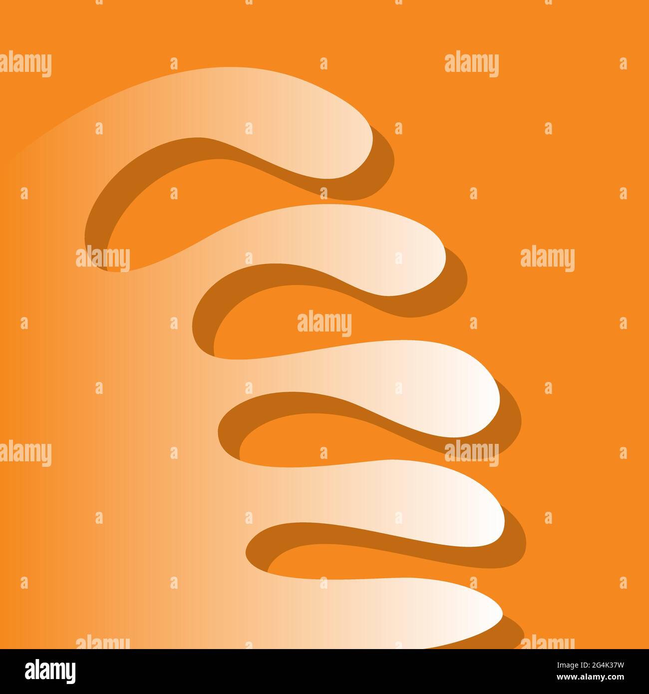 Abstrakter Hintergrund des Sommers in orange, Kurve, Abstufung 047 Stock Vektor