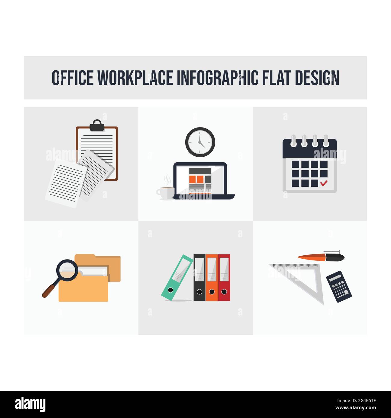 Workspace Workplace Vektor flache Icon-Konzept-Symbole für Web-Infografik-Design. Arbeitsplatz oder Arbeitsplatz Vektor-Symbol flache Design für Infografik und wir Stock Vektor
