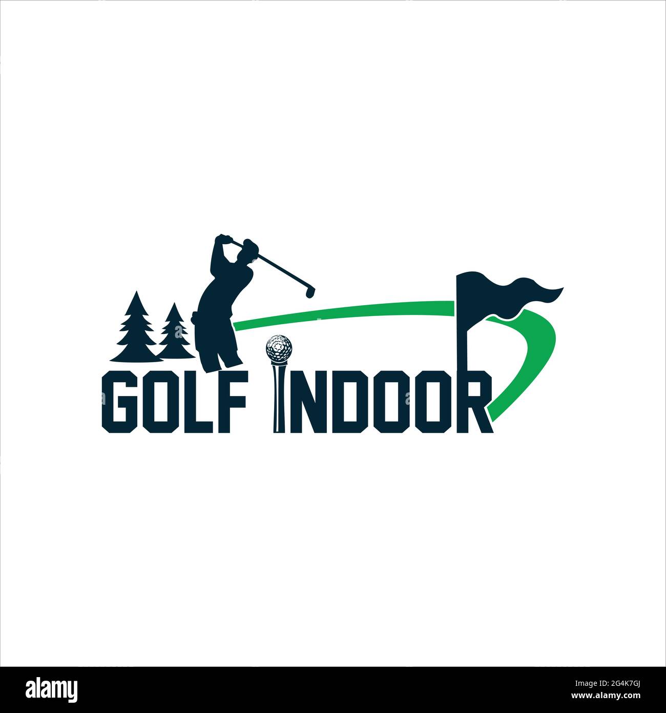 Golf Indoor Logo exklusive Designinspiration Stock Vektor
