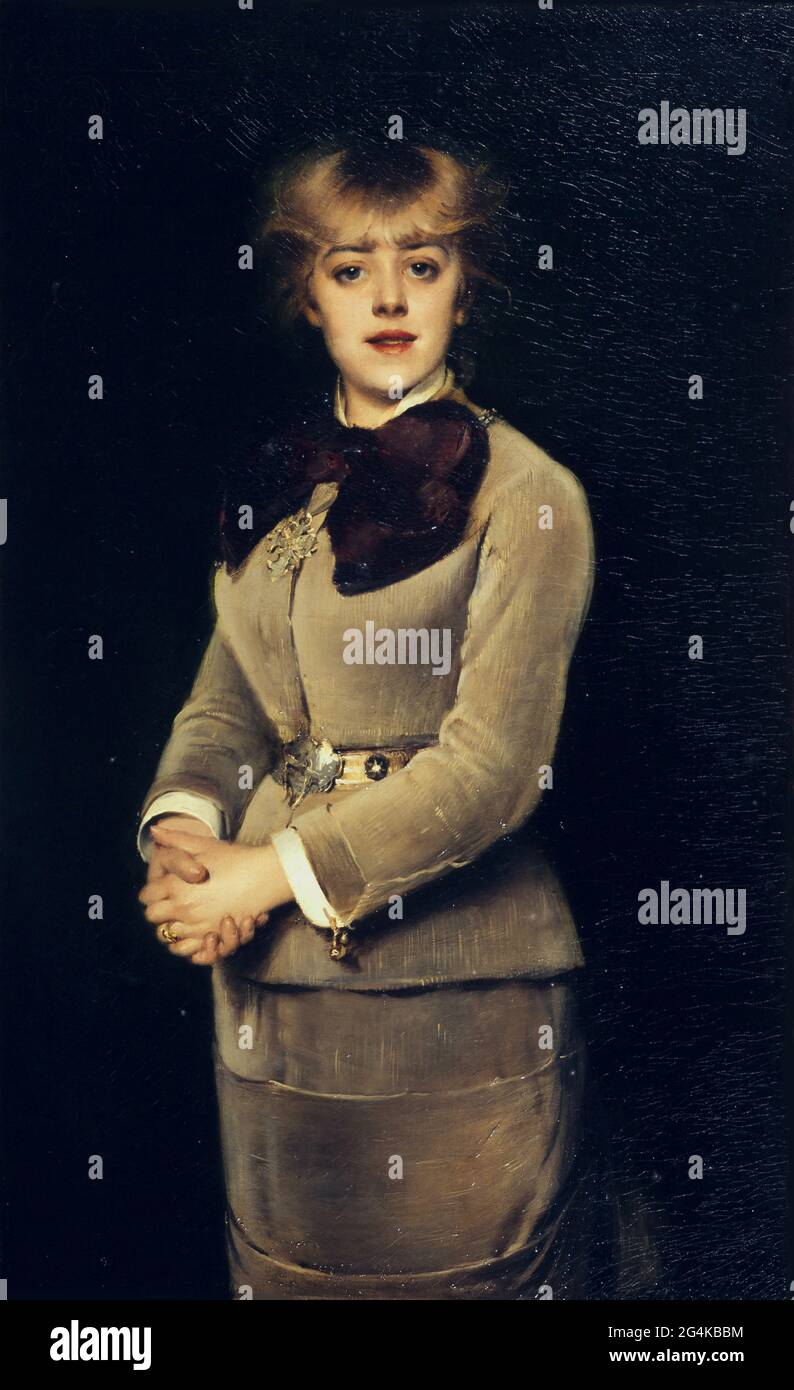 Porträt der Schauspielerin Jeanne Samary, 1879. Gefunden in der Sammlung von Mus&#xe9;e Carnavalet, Paris. Stockfoto