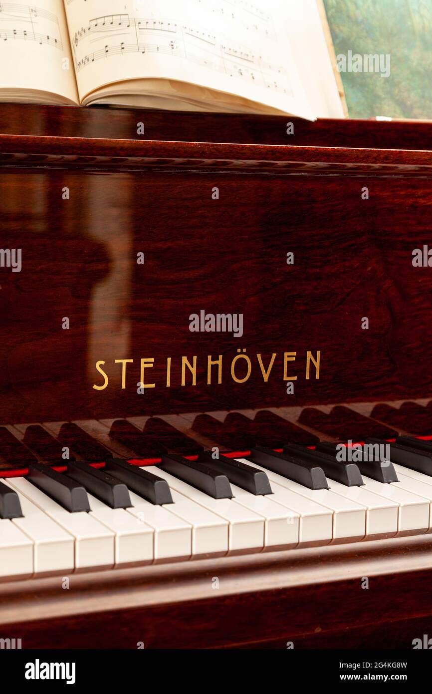 Detail eines Steinhoven-Klaviers Stockfoto