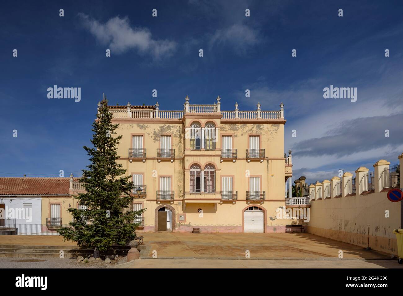 Die Stadt des Textilunternehmens Palà de Torroella, in Navàs (Bages, Barcelona, Katalonien, Spanien) ESP: Colonia Industrial textil de Palà de Torroella Navàs Stockfoto