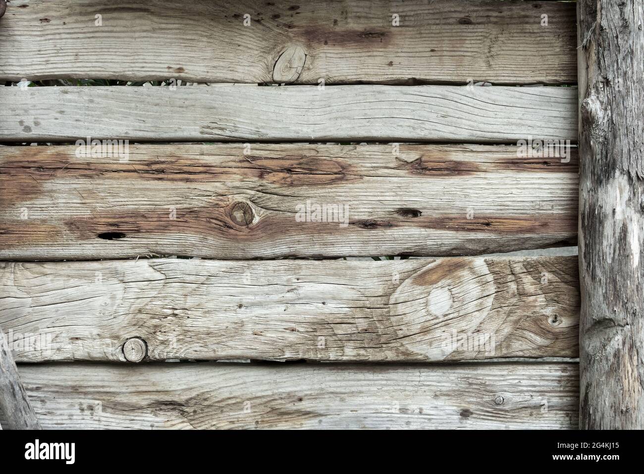 Rustikal weiß bemalte Holzplanken Hintergrund Stockfoto