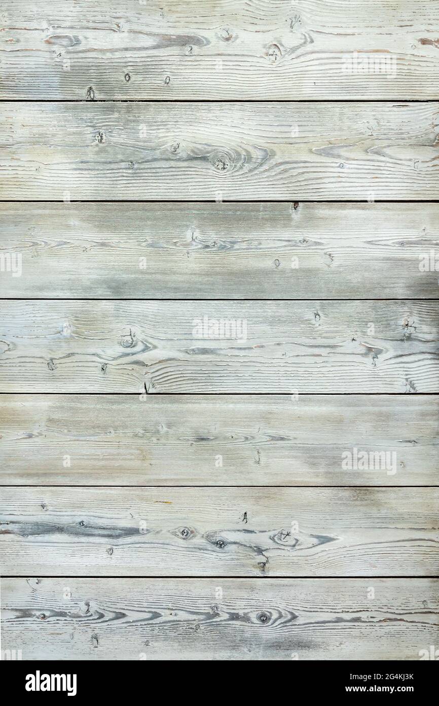 Rustikal weiß bemalte Holzplanken Hintergrund Stockfoto