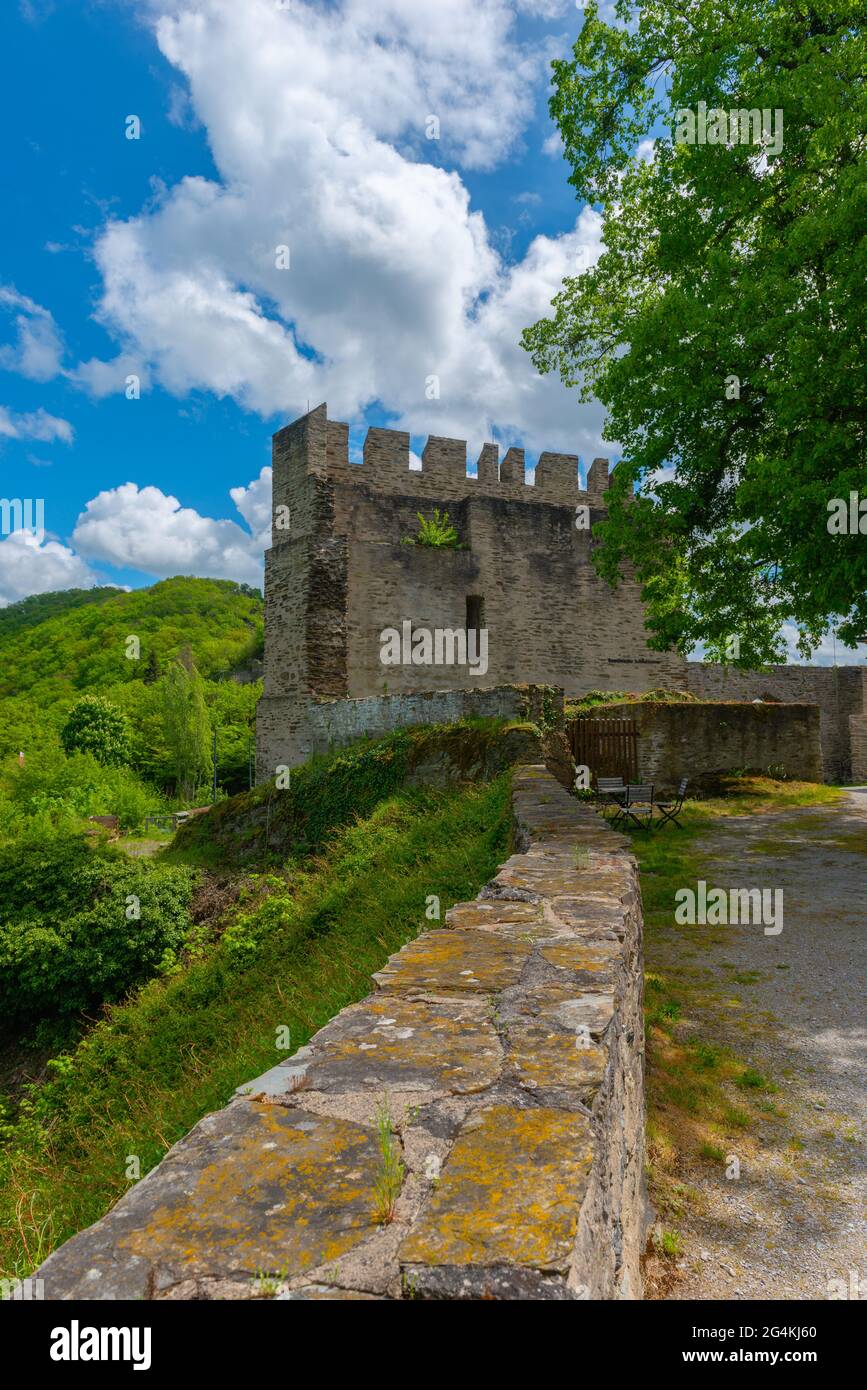 Schloss Sterrenberg in Kamp-Bornhofen, UpperMittelrheintal, UNESCO-Weltkulturerbe, Rheinland-Pfalz, Deutschland Stockfoto