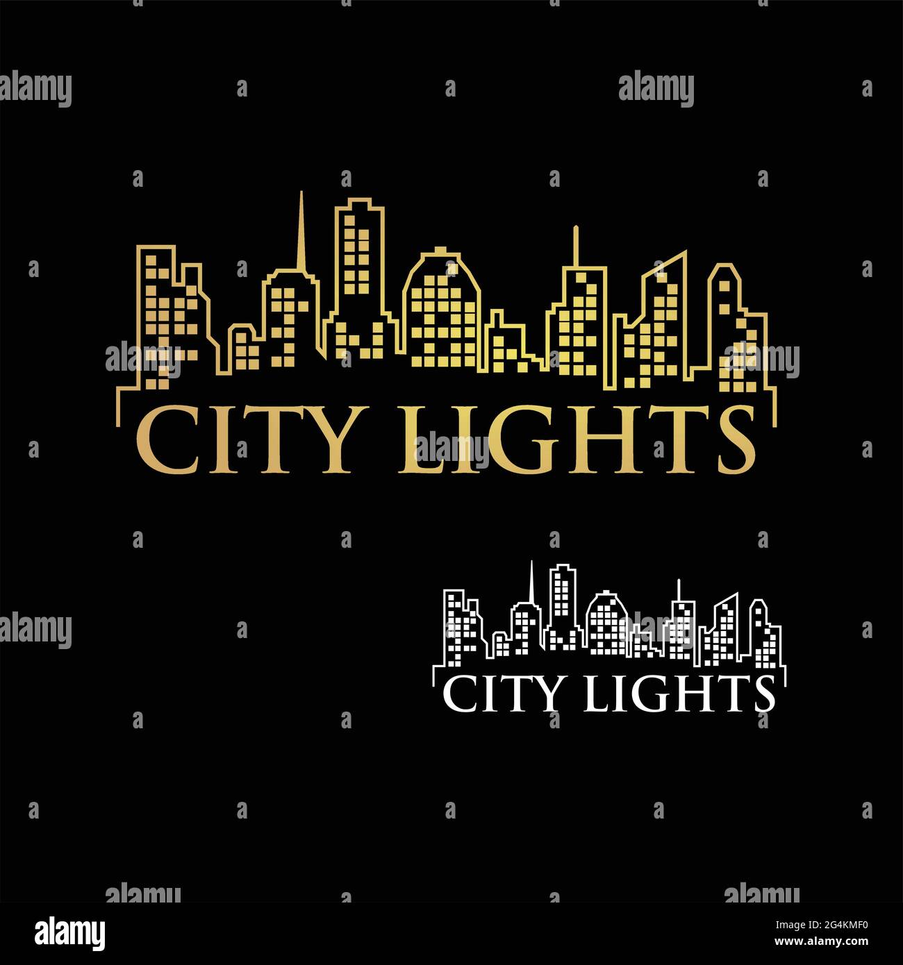 City Lights Logo exklusive Designinspiration Stock Vektor