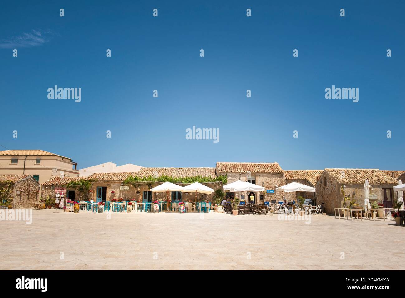 Platz von Marzamemi, Sizilien, Italien, Europa Stockfoto