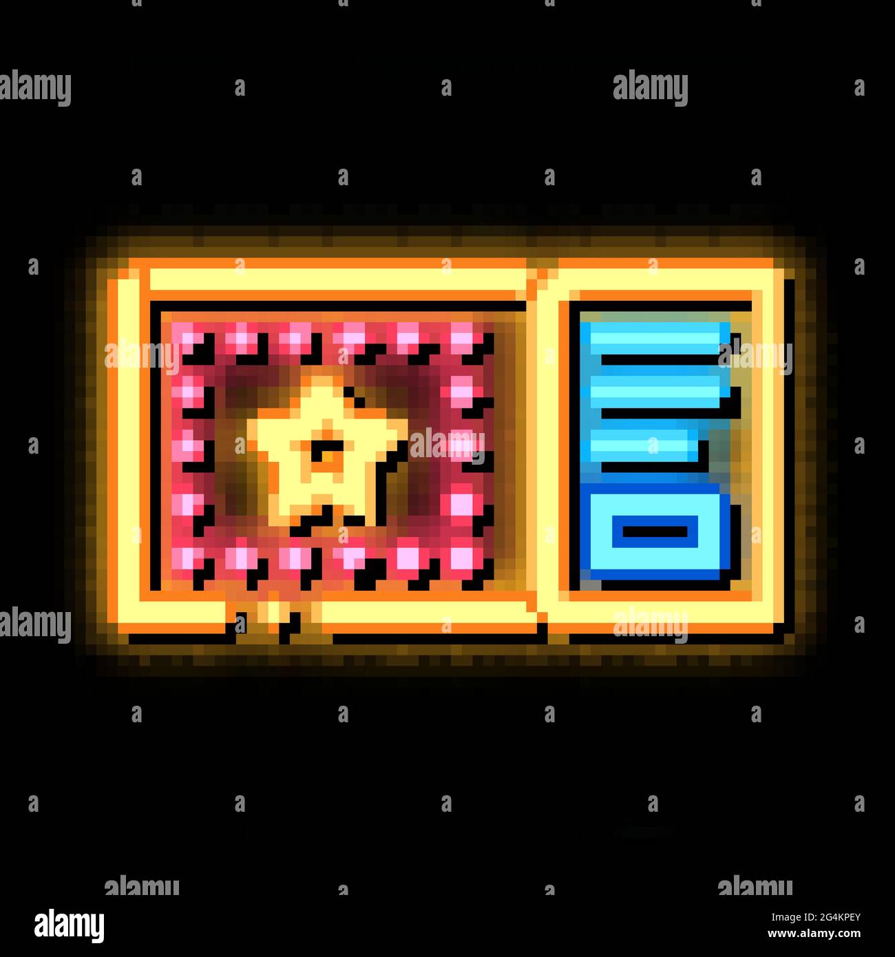 Vergnügungspark Ticket Neon Glow Symbol Illustration Stock Vektor