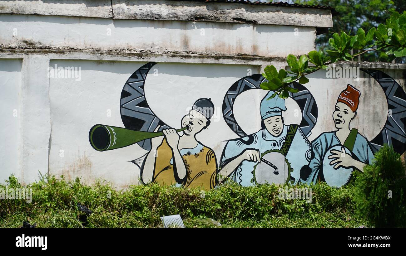 Street Art, Malerei und Graffiti in Lagos Island, Nigeria Stockfoto
