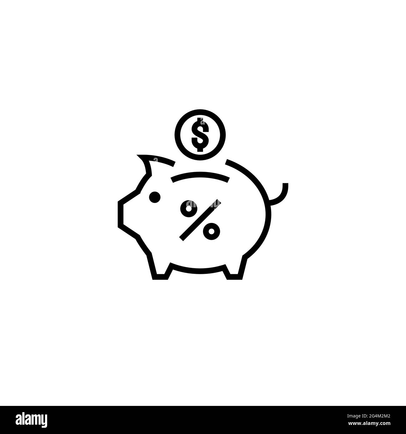 Sparsymbol für Sparschweinen. Pixel perfekt Stock Vektor