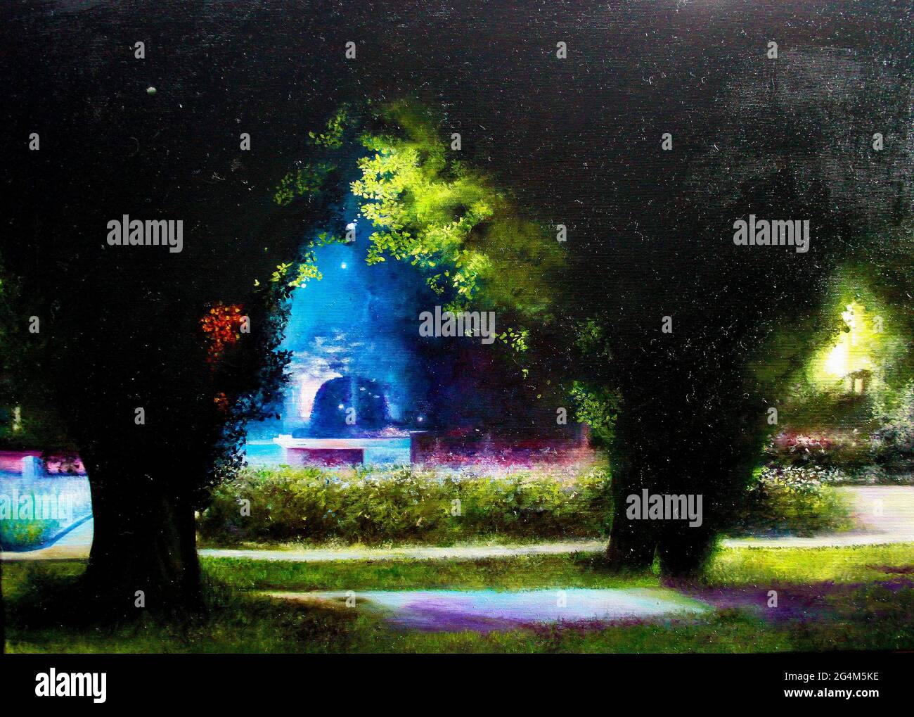 Piting Öl auf Leinwand abstrakte Farben Stockfoto