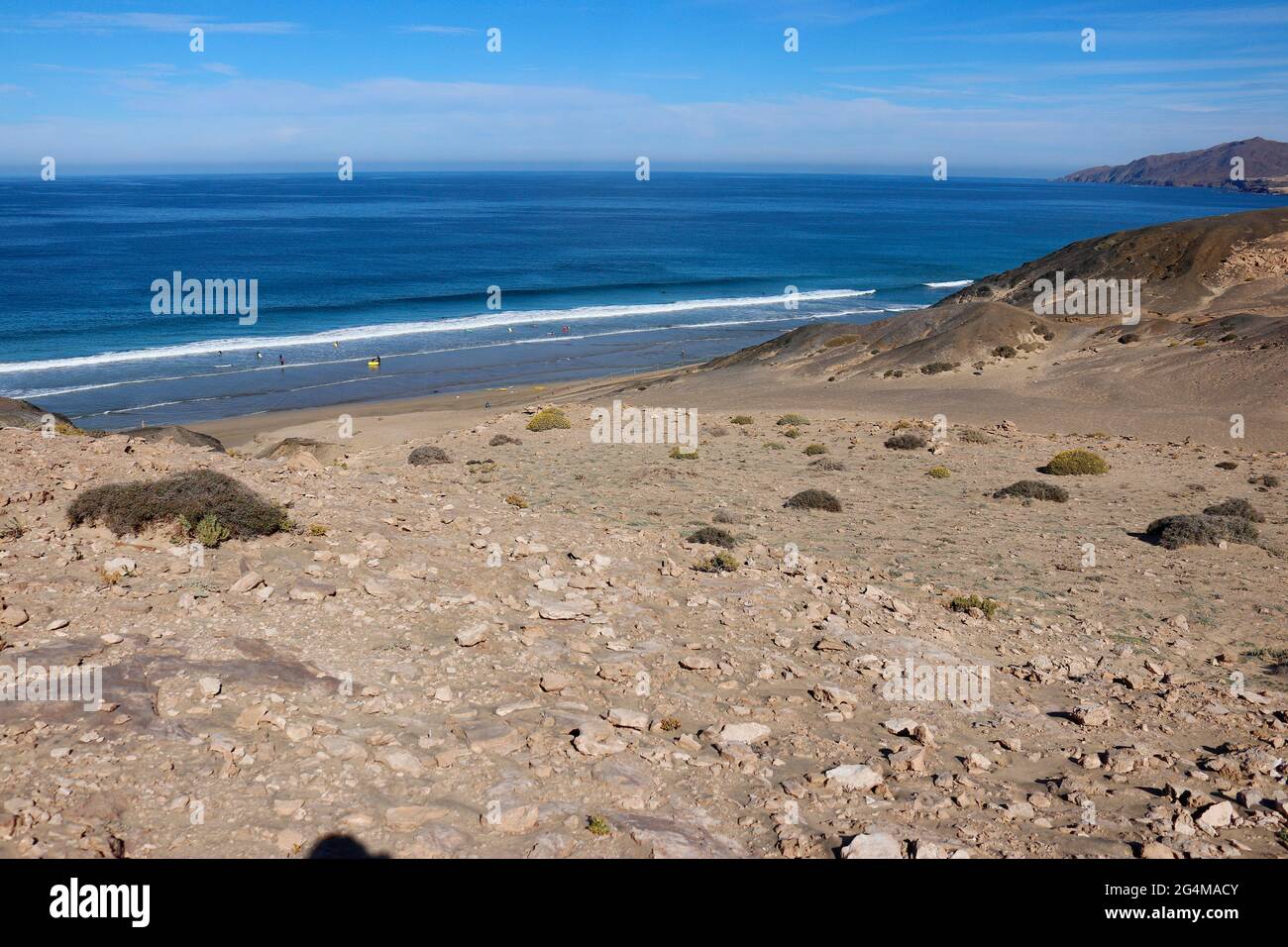 Impressionen: Playa Del Viejo Rey, Atantischer Ozean bei Istmo de La Pared, Jandia, Fuerteventura, Kanarische Inseln, Spanien/Fuerteventura, Kanarische I Stockfoto