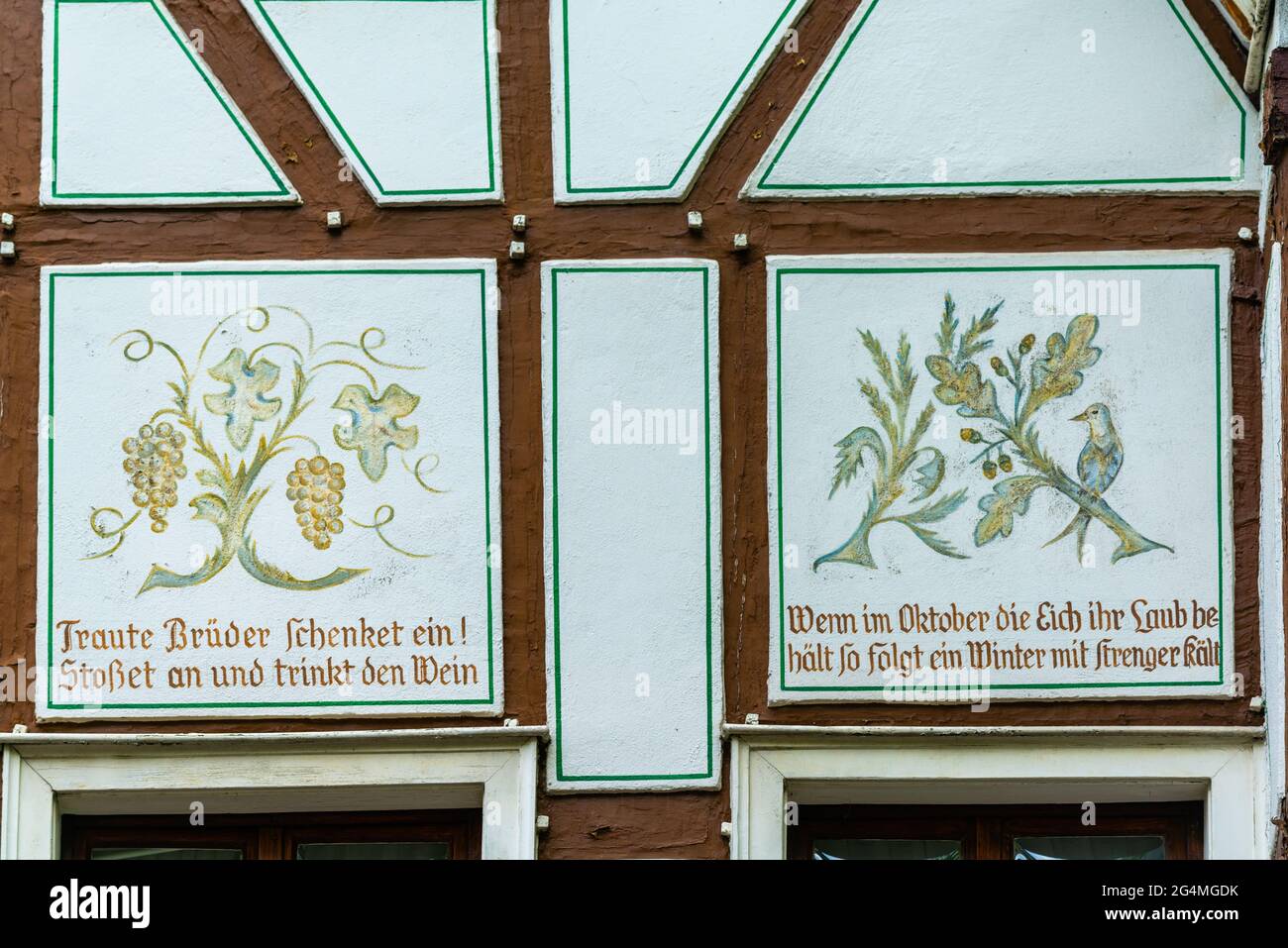 Historisches Linz an der Rine mit bunten Fachwerkhäusern, Rheinland-Pfalz, Gemrany Stockfoto