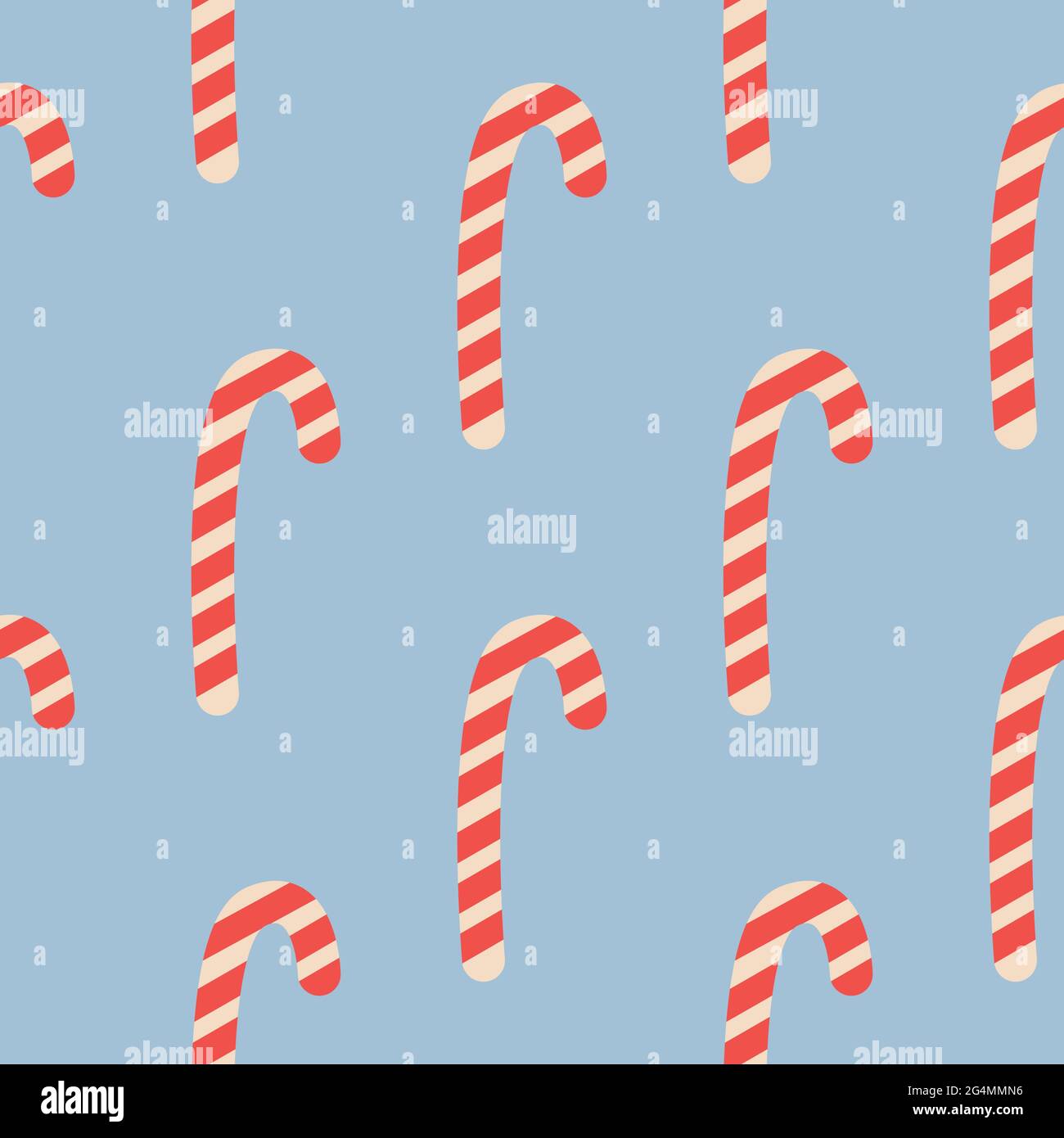 Weihnachtliche Zuckerrohrstreifen nahtloses Muster in rot und weiß. Beliebte Winter festlichen Hintergrund. Wiederholendes Kachelmuster Stock Vektor