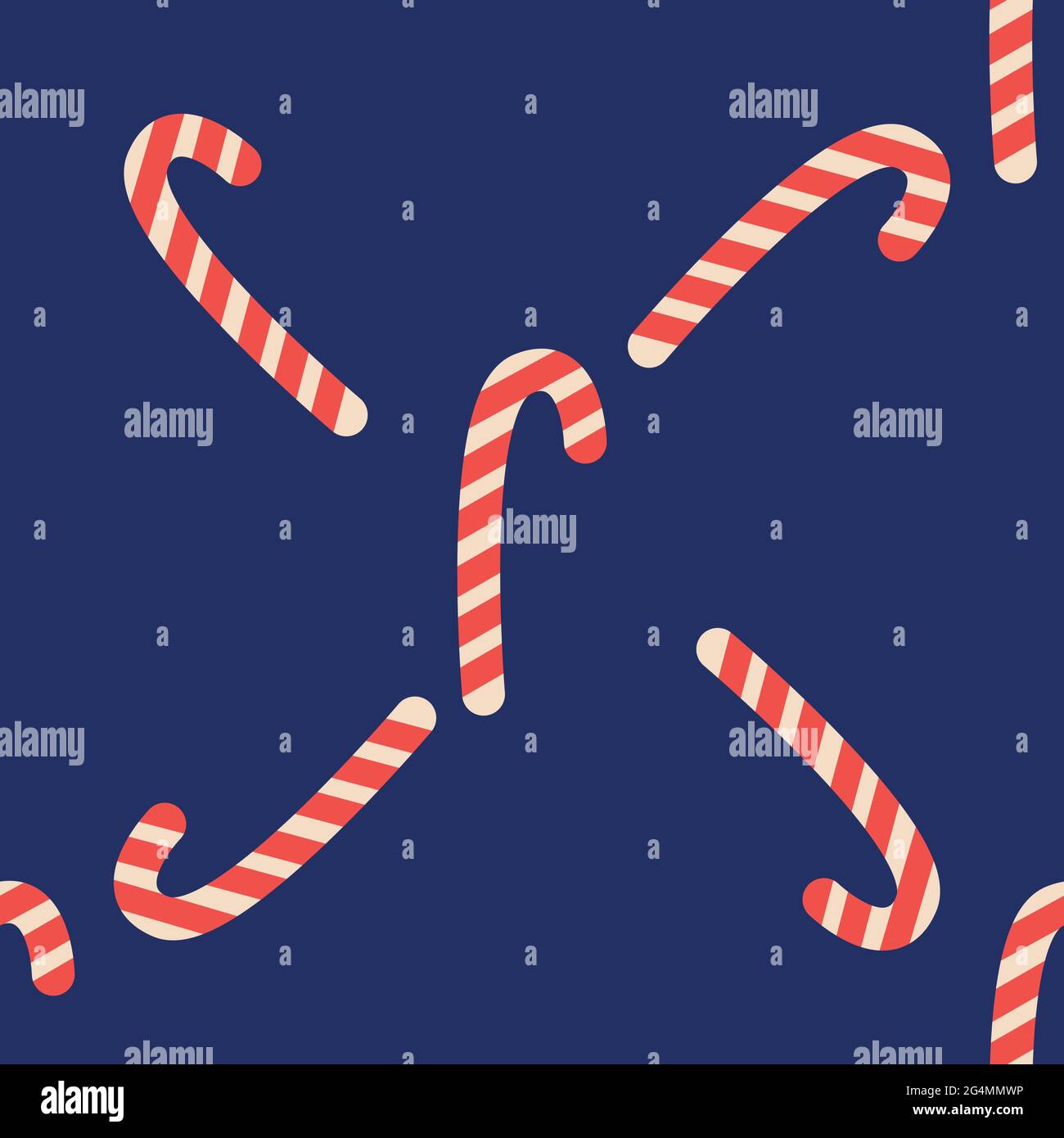 Weihnachtliche Zuckerrohrstreifen nahtloses Muster in rot und weiß. Beliebte Winter festlichen Hintergrund. Wiederholendes Kachelmuster Stock Vektor