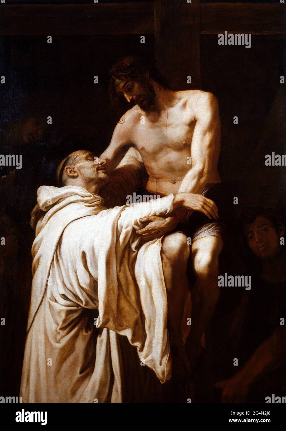 Christ Embracing Saint Bernard von Francisco Ribalta (1565-1628), Öl auf Leinwand, 1625-27 Stockfoto