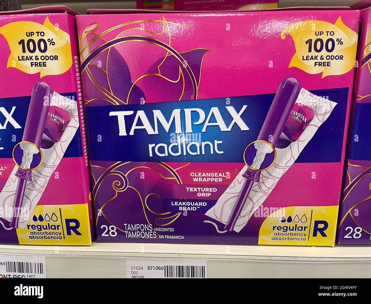 Bunte Tampons Damenhygiene Stockfotografie - Alamy