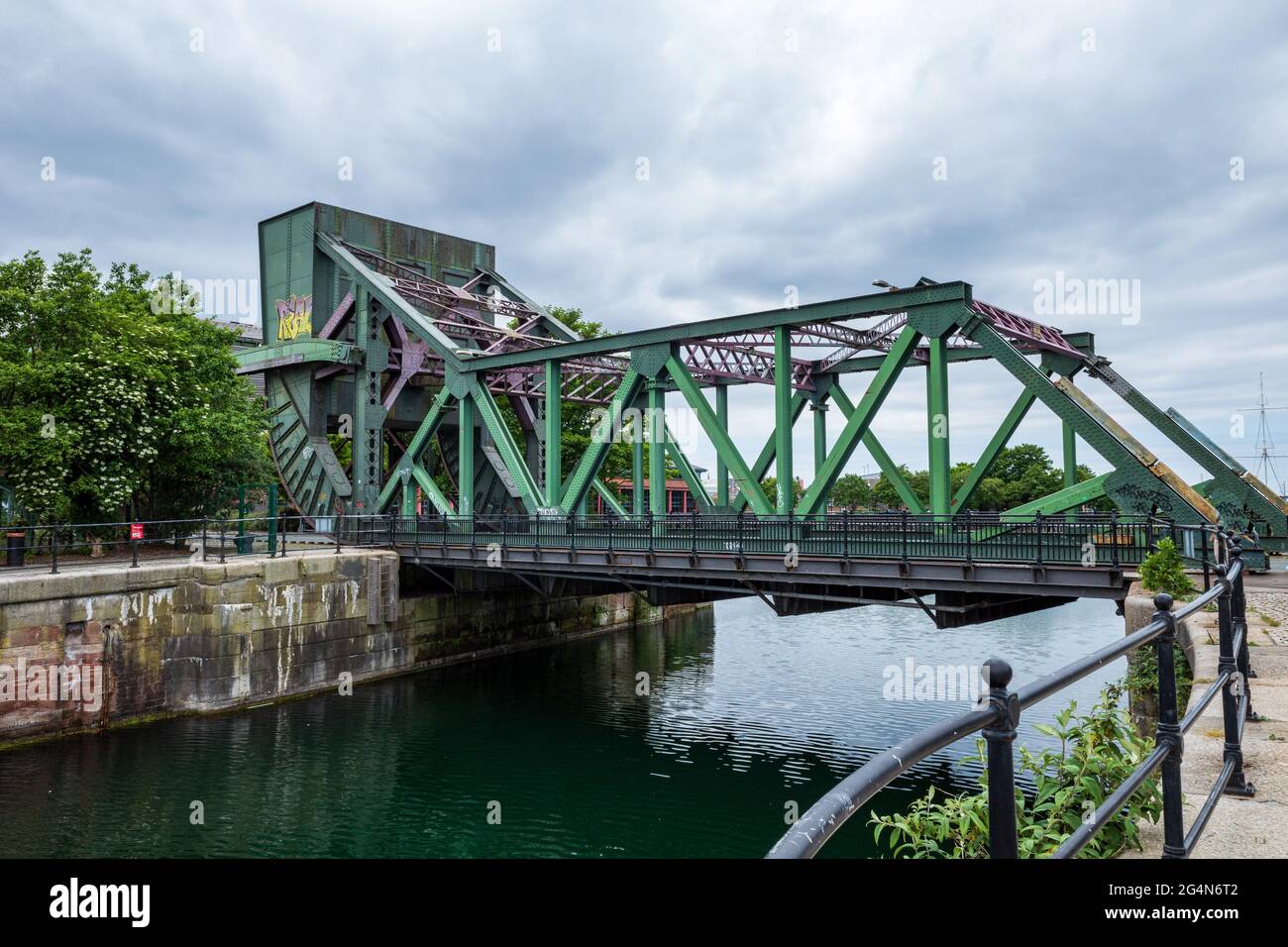 Egerton Rolling Lift Bridge Birkenhead Docks Stockfoto