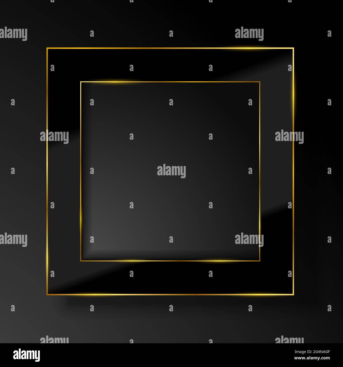 EPS10 Abstrakter Hintergrund. Realistischer Bilderrahmen. Abstrakter dunkler Hintergrund mit goldenem Rahmen. Perfekt für jeden Einsatz. Stock Vektor