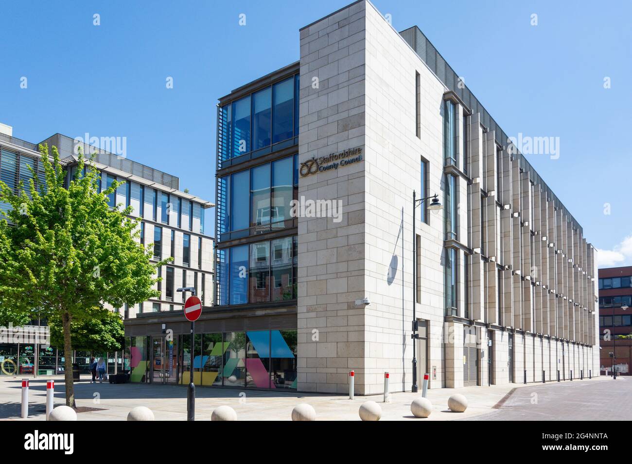 Staffordshire County Council/Library Building, Tipping Street, Stafford, Staffordshire, England, Vereinigtes Königreich , Stockfoto