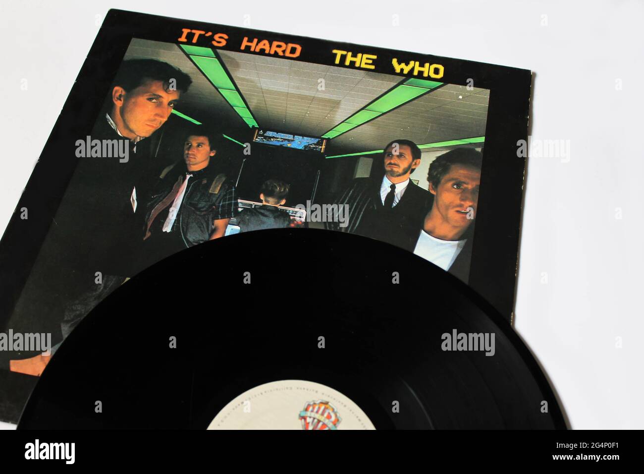 Rock- und Hard-Rock-Band, das Who-Musikalbum auf Vinyl-Schallplatte. Titel: Es ist ein hartes Album-Cover Stockfoto