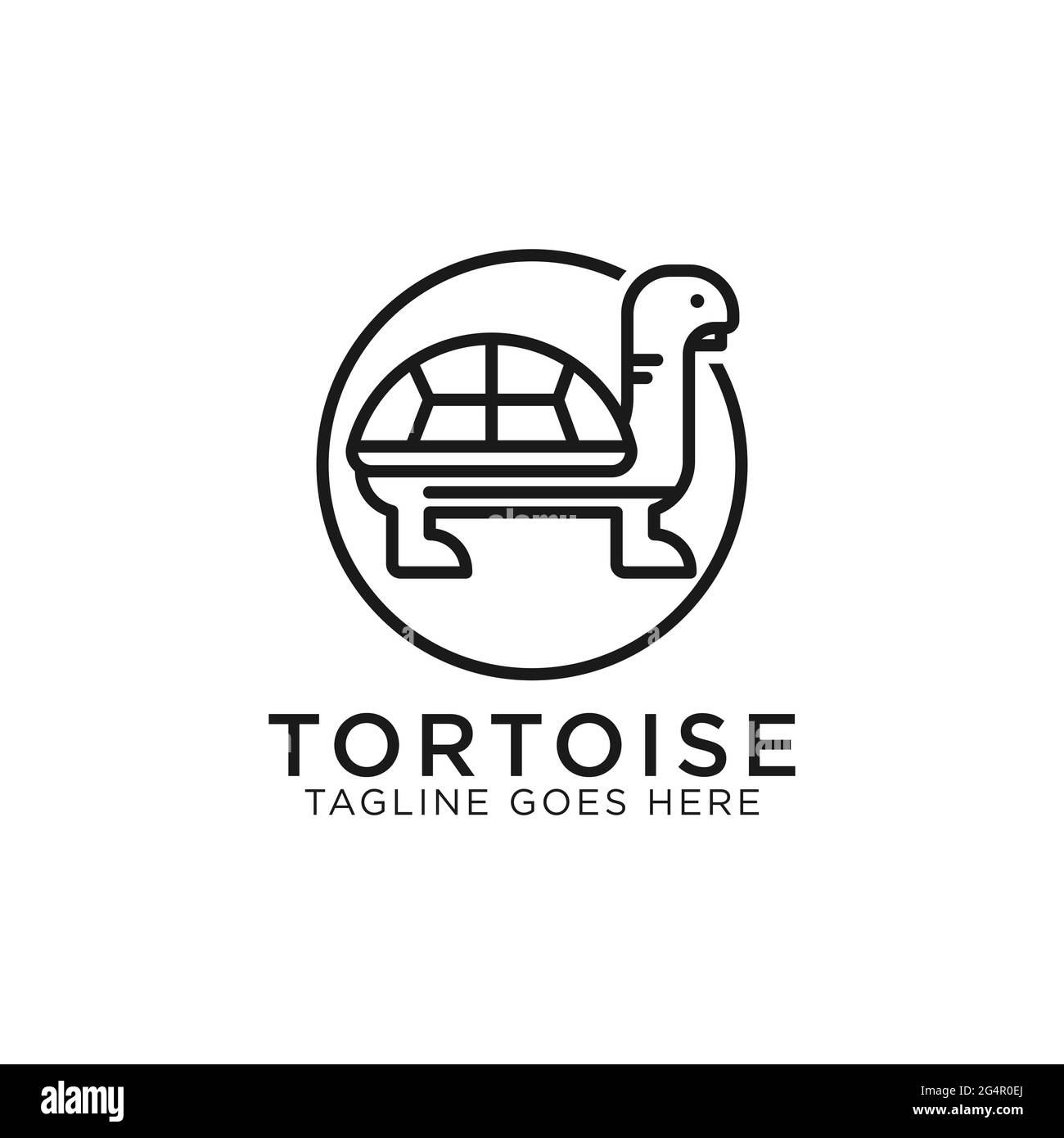 Schildkröte Schildkröte Linie Kunst Logo Design Vektor, am besten für Haustier oder Tier Logo Inspirationen Stock Vektor