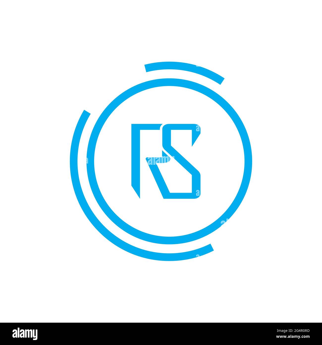 RS-Logo Alphabet Design-Symbol Vektor-Symbol Stockfoto