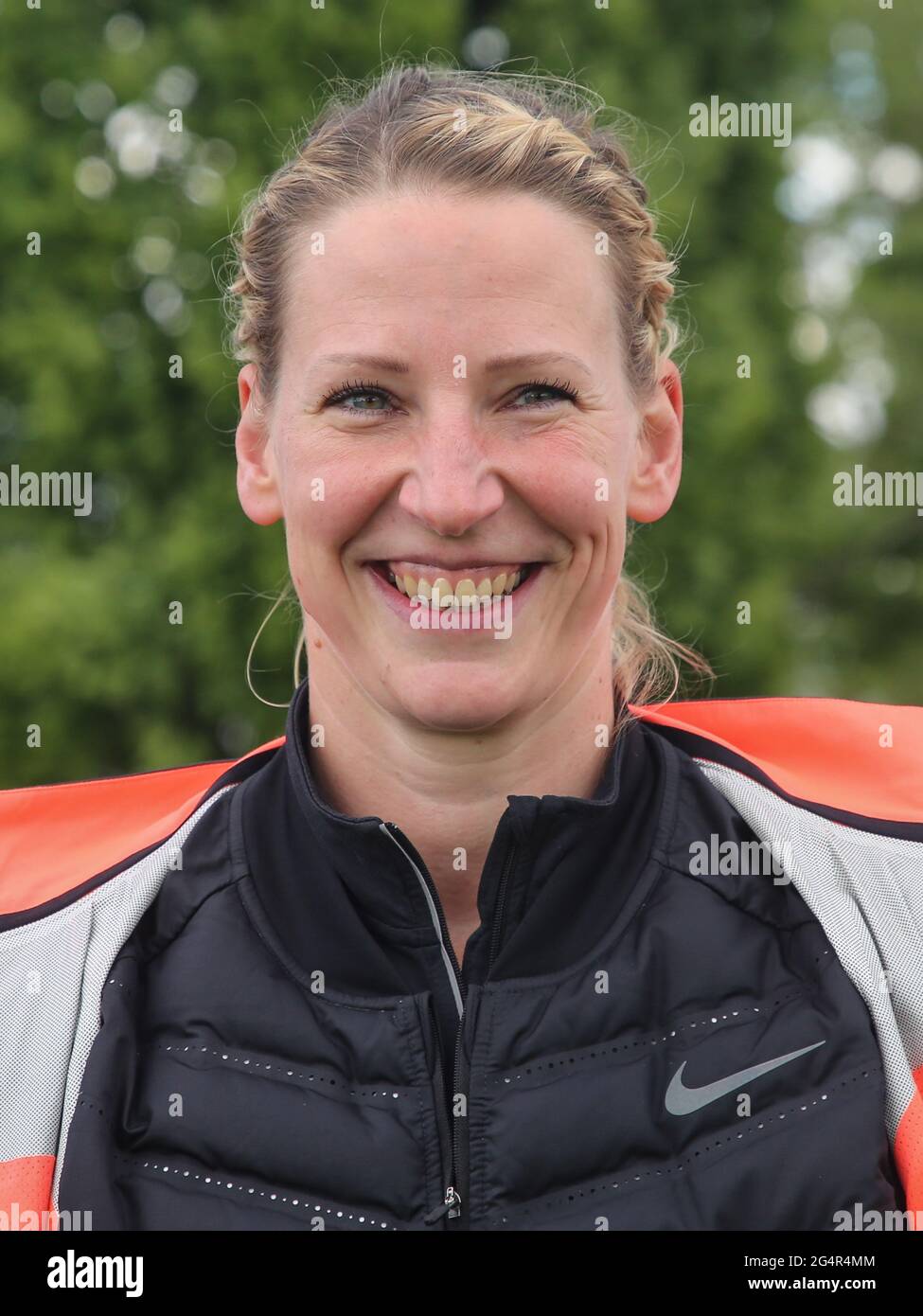 Die deutsche Diskuswerferin Julia Harting SCC Berlin beim Schönebecker Solecup 2021 Stockfoto