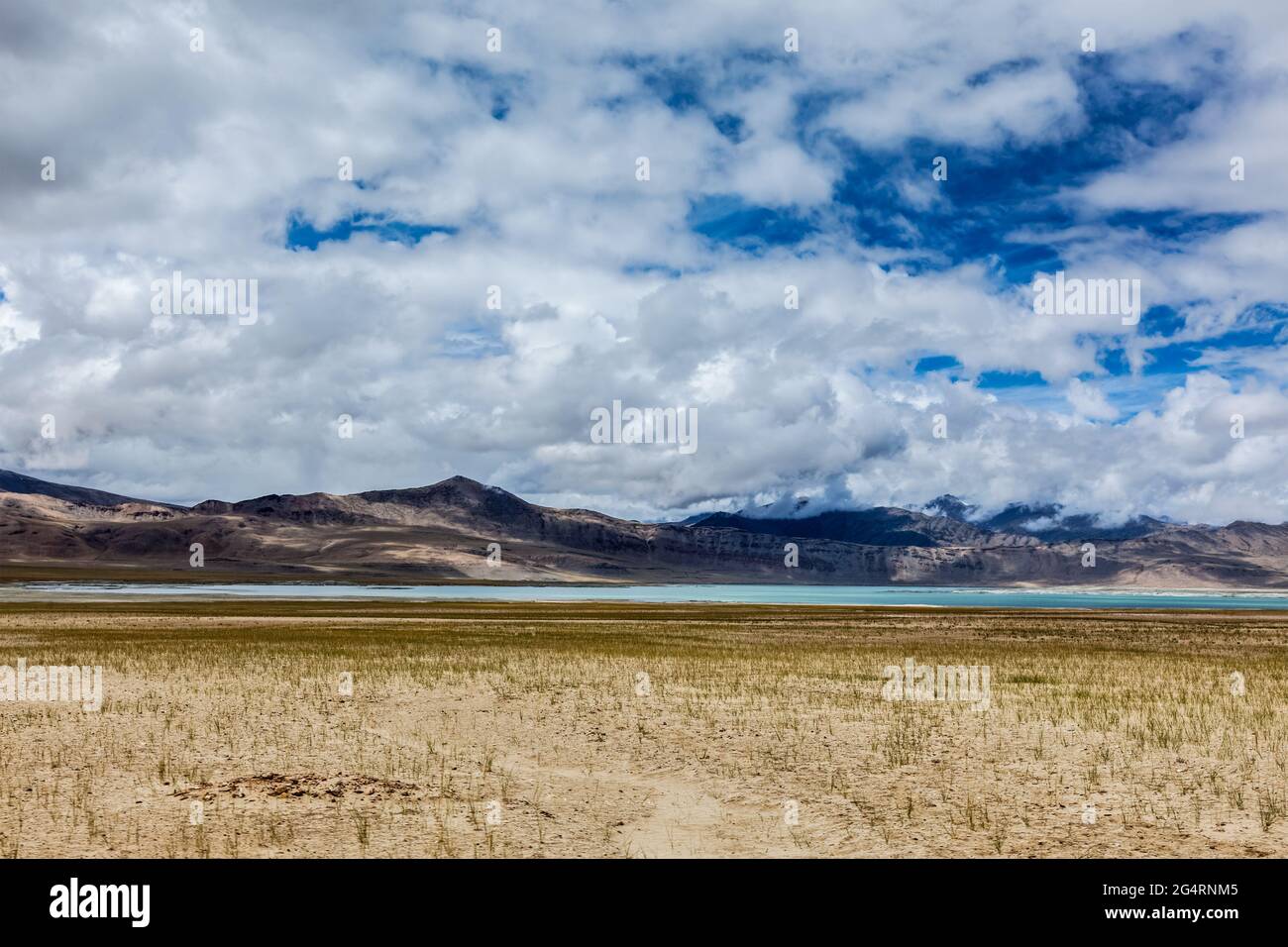 TSO Kar - schwankender Salzsee im Himalaya Stockfoto