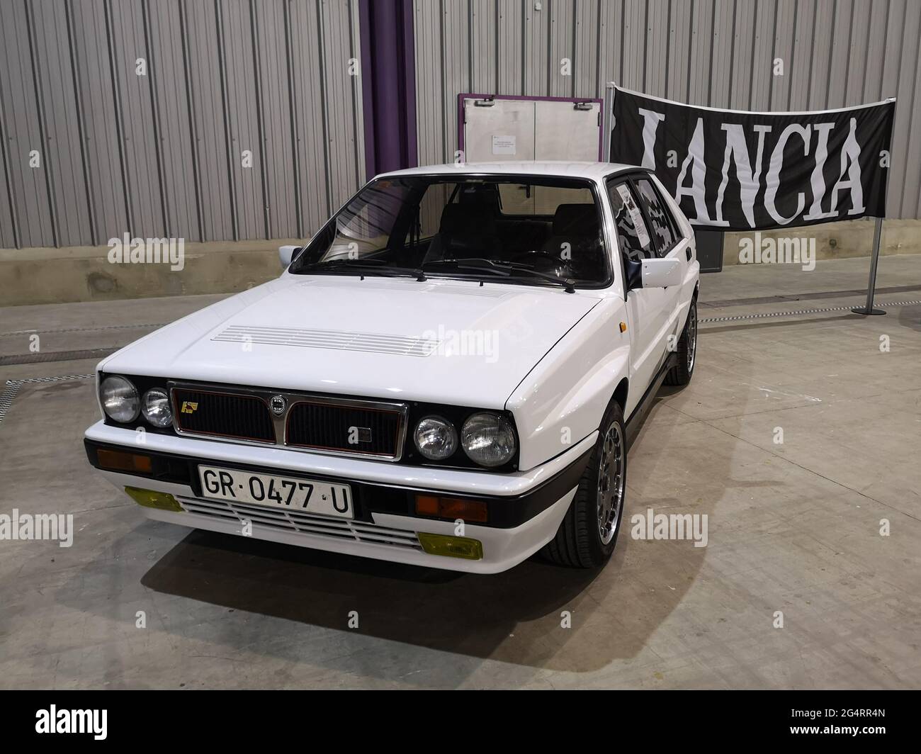 1989 Lancia Delta Integrale 16v. Retro Malaga 2021, Andalusien, Spanien. Stockfoto