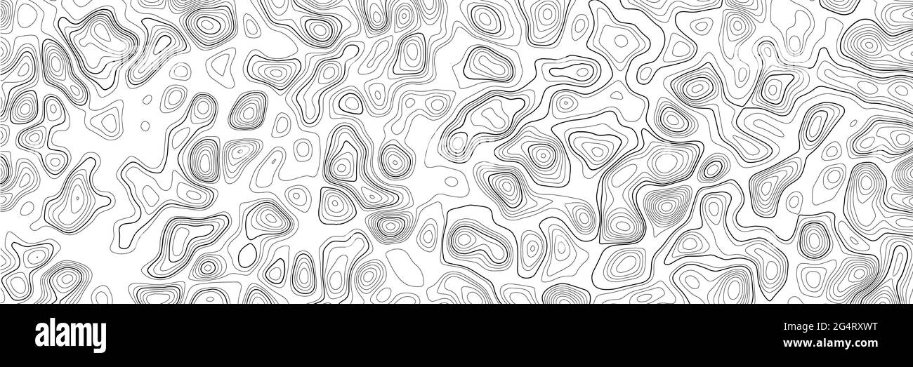 Topografische Konturkarte auf weißem Hintergrund. Vektorraster-Karte. Stock Vektor