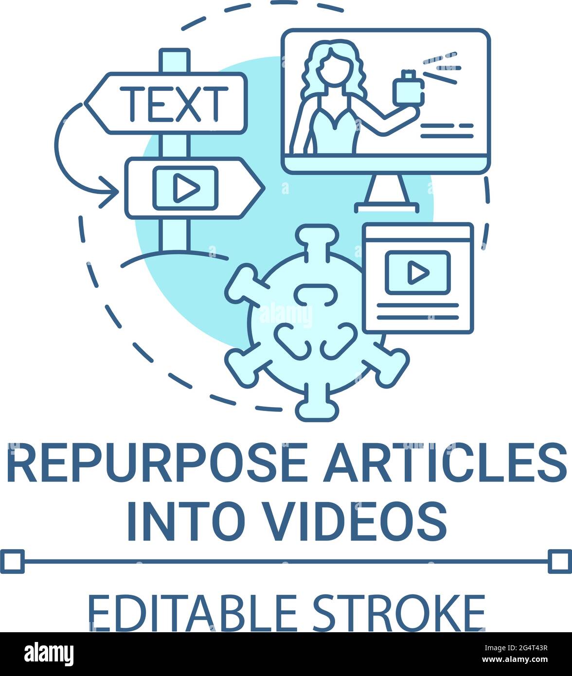 Verwenden Sie Artikel zu einem Videokonzept Stock Vektor