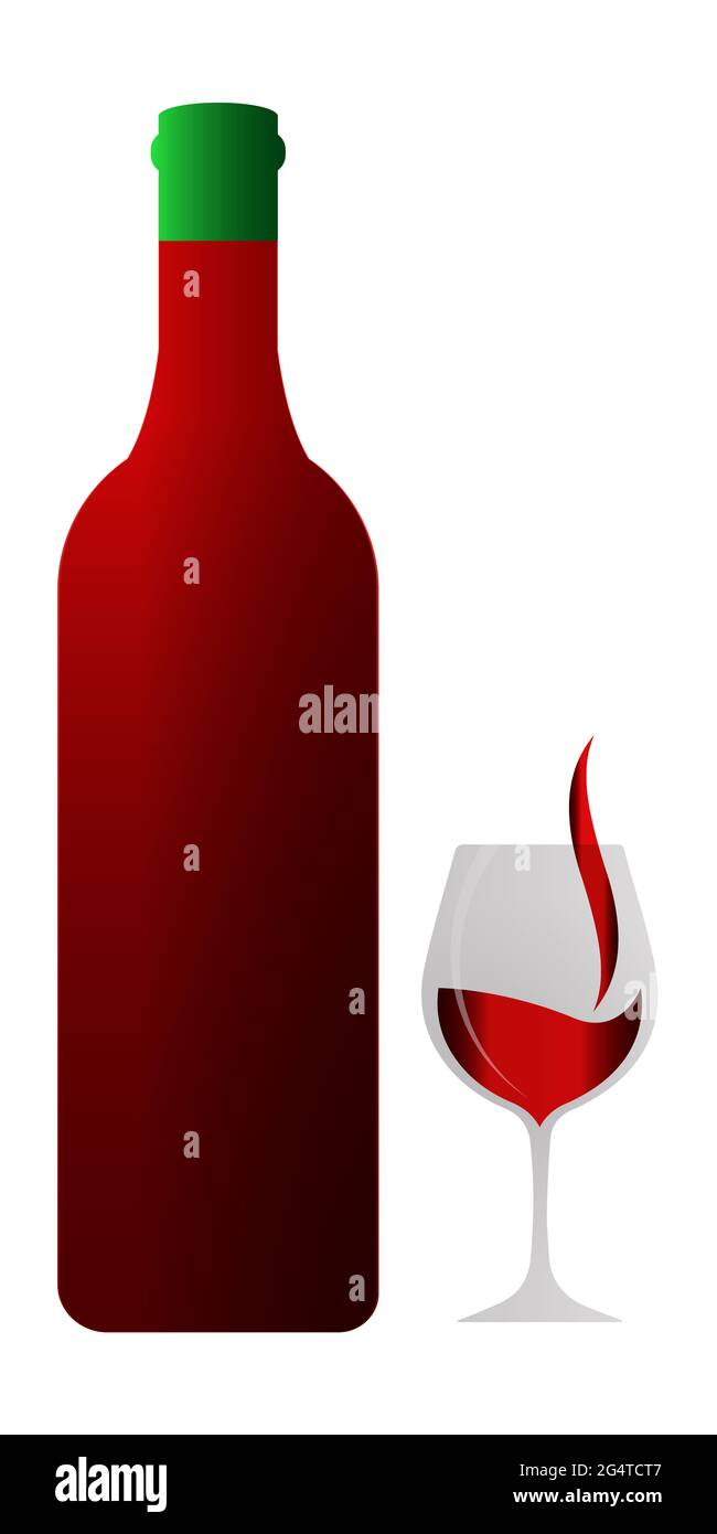 Flasche und Gläser Wein Stockfoto