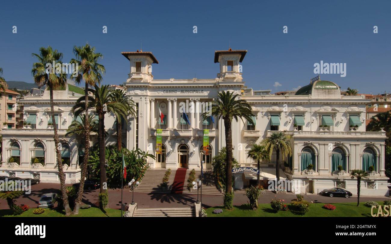Italien, Sanremo, Casino Municipale Sanremo, Fassadenansicht Foto © Sandro Michahelles/Sintesi/Alamy Stock Photo Stockfoto