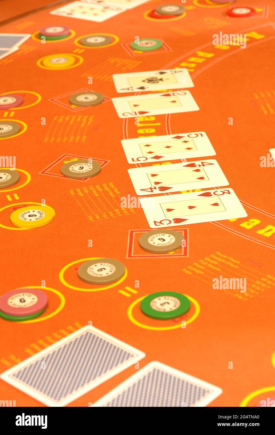 Italien, Sanremo, Casino Municipale Sanremo, Blackjack Spieltisch Foto © Sandro Michahelles/Sintesi/Alamy Stock Photo Stockfoto