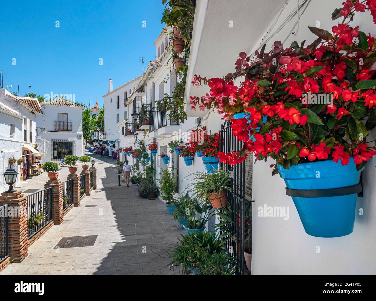 Mijas, Spanien, Juni 06 2021: Mijas Dorf in Andalusien mit weißen Häusern, Spanien Stockfoto