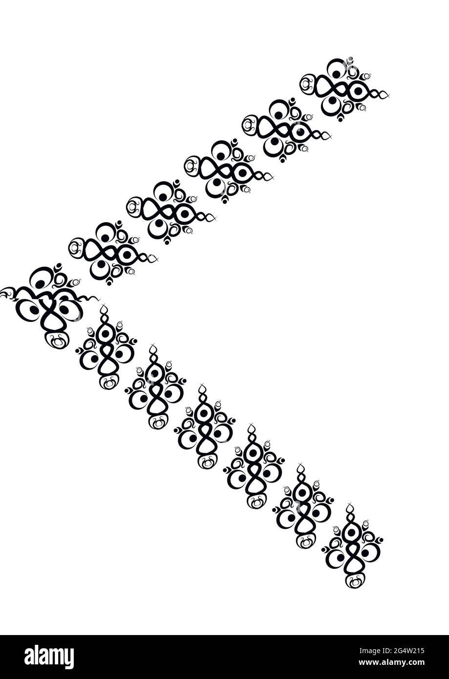 Rahmen aus Spitze ethnischen Elemente auf dem Blatt A4-Format, surreale, schwarz-weiß-Grafiken. Entwerfen von Notebook-Abdeckungen, mobilen Apps, Websites, Designelementen Stock Vektor