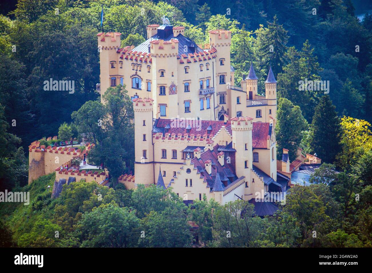Das Schloss Hohenschwangau in Bayern, Deutschland Stockfoto