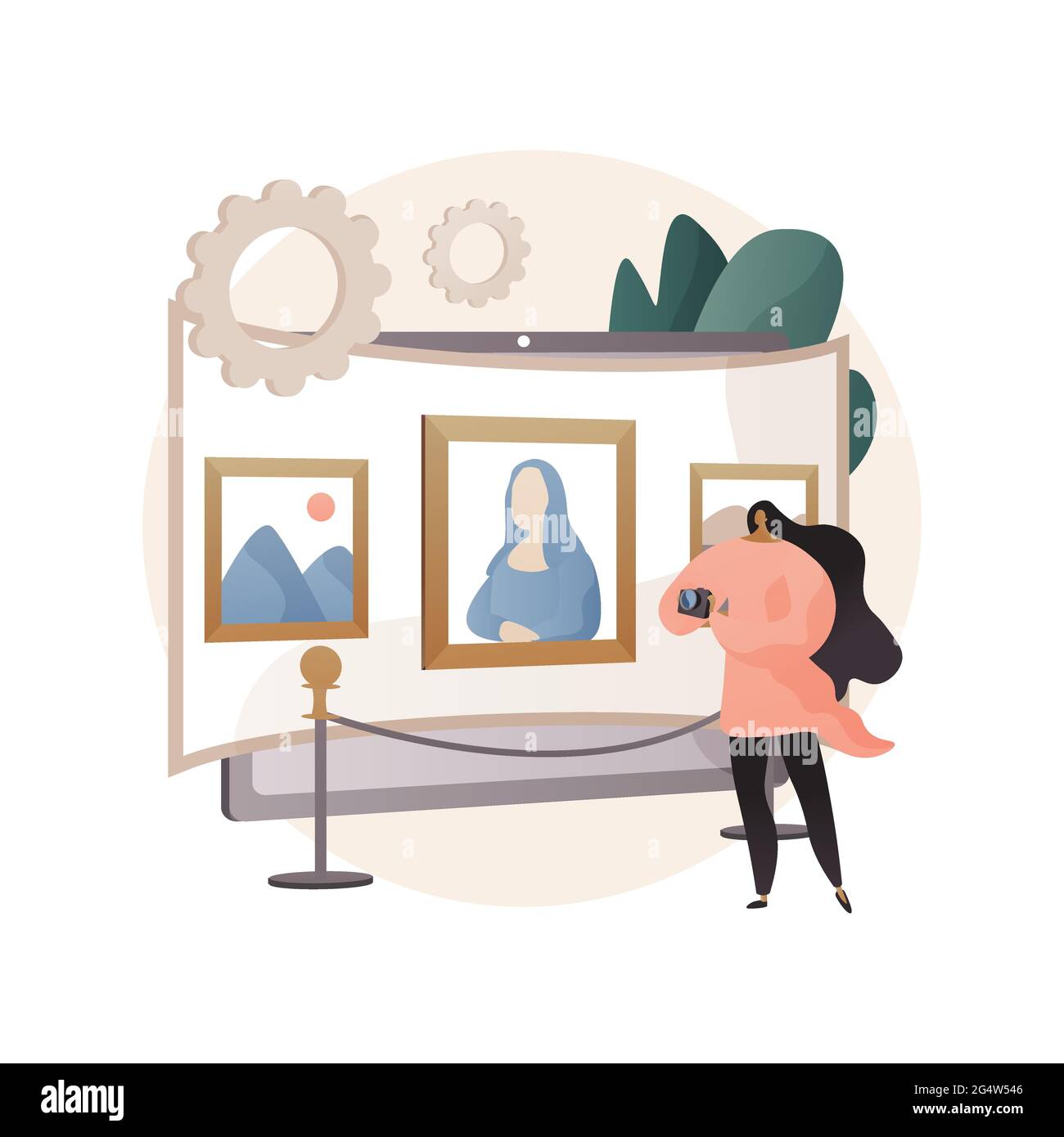 Virtuelle Galerie Tour abstrakte Konzept Vektor Illustration. Stock Vektor