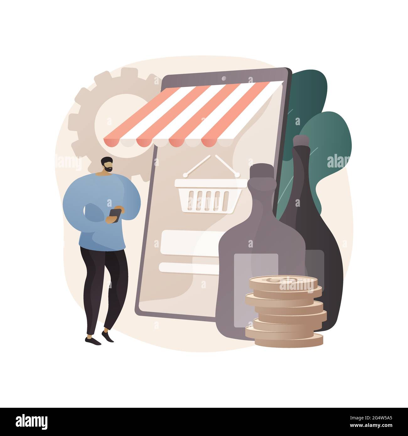 Alcohol E-Commerce abstraktes Konzept Vektor Illustration. Stock Vektor