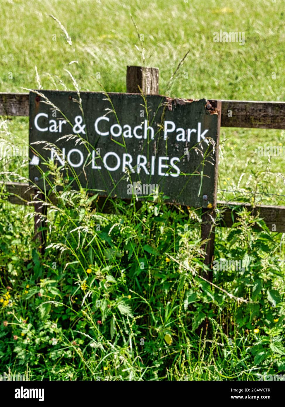 Parkplatz Danebury Iron Age Hillfort Stockfoto