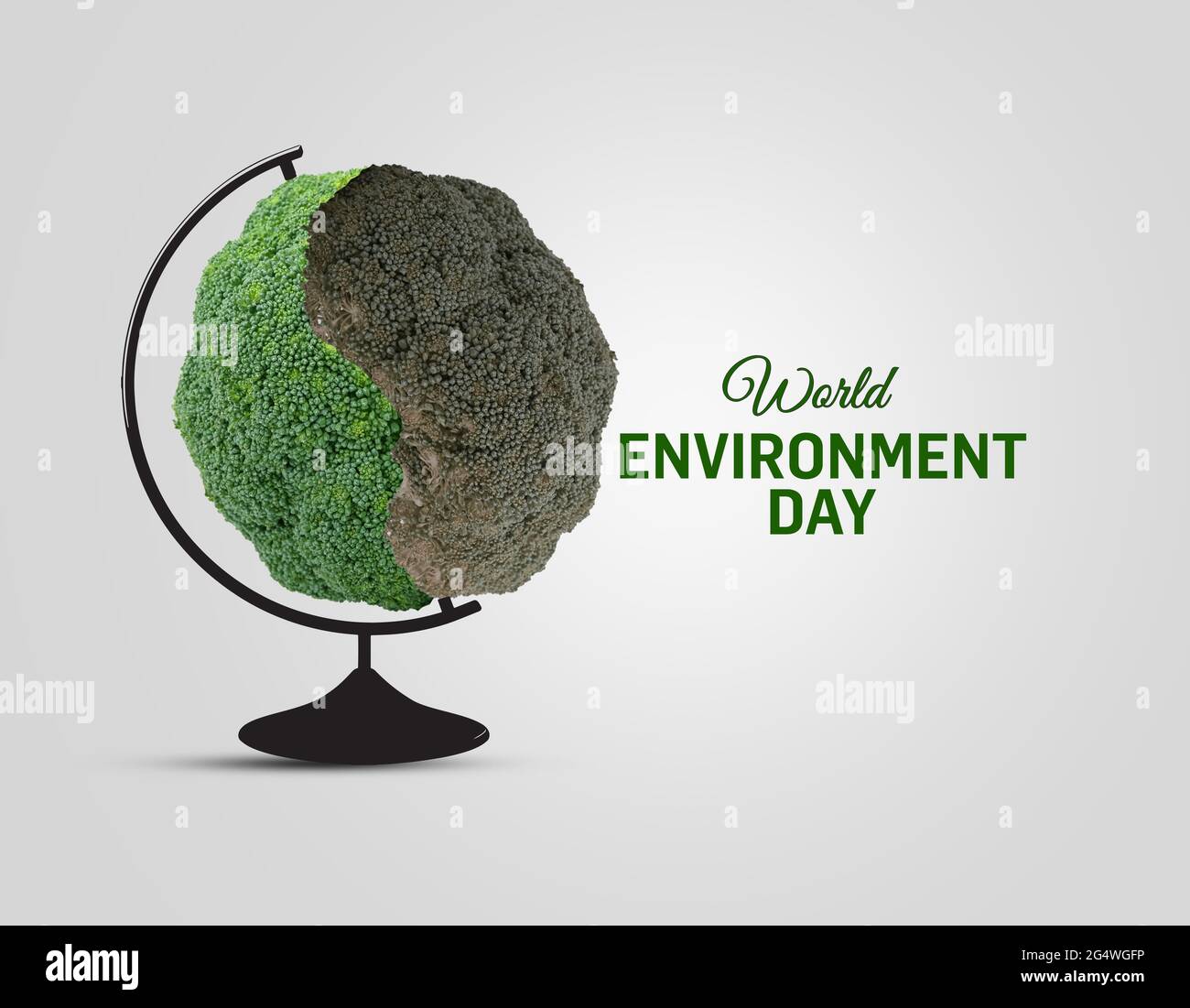 D Grüne Weltkarte - Wald- und Gebirgsform der Weltkarte isoliert auf weißem Hintergrund. Weltkarte Green Planet Earth Day oder Environment Day Konzept. Stockfoto