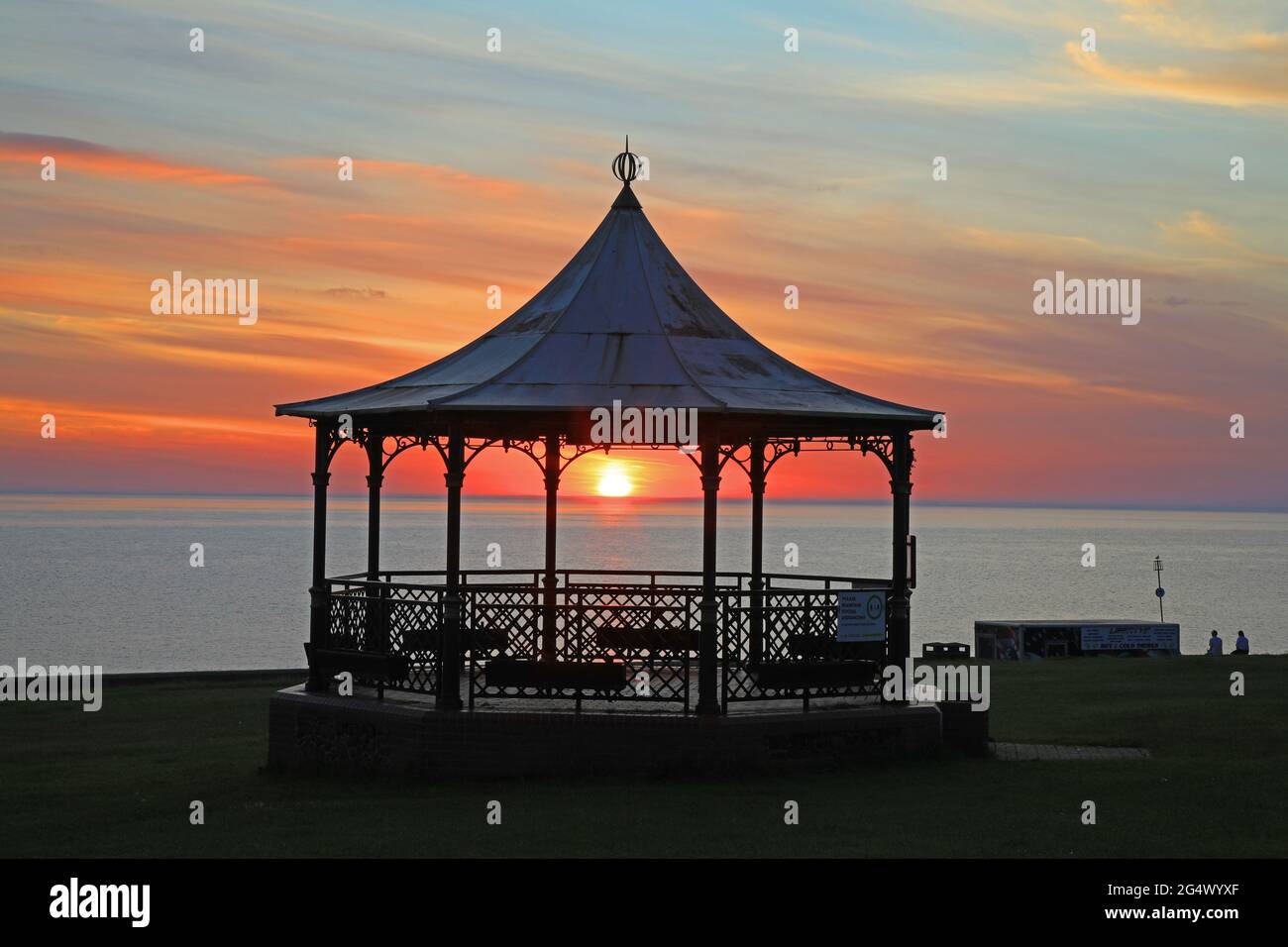 Hunstanton Band Stand, Norfolk Bei Sonnenuntergang Stockfoto