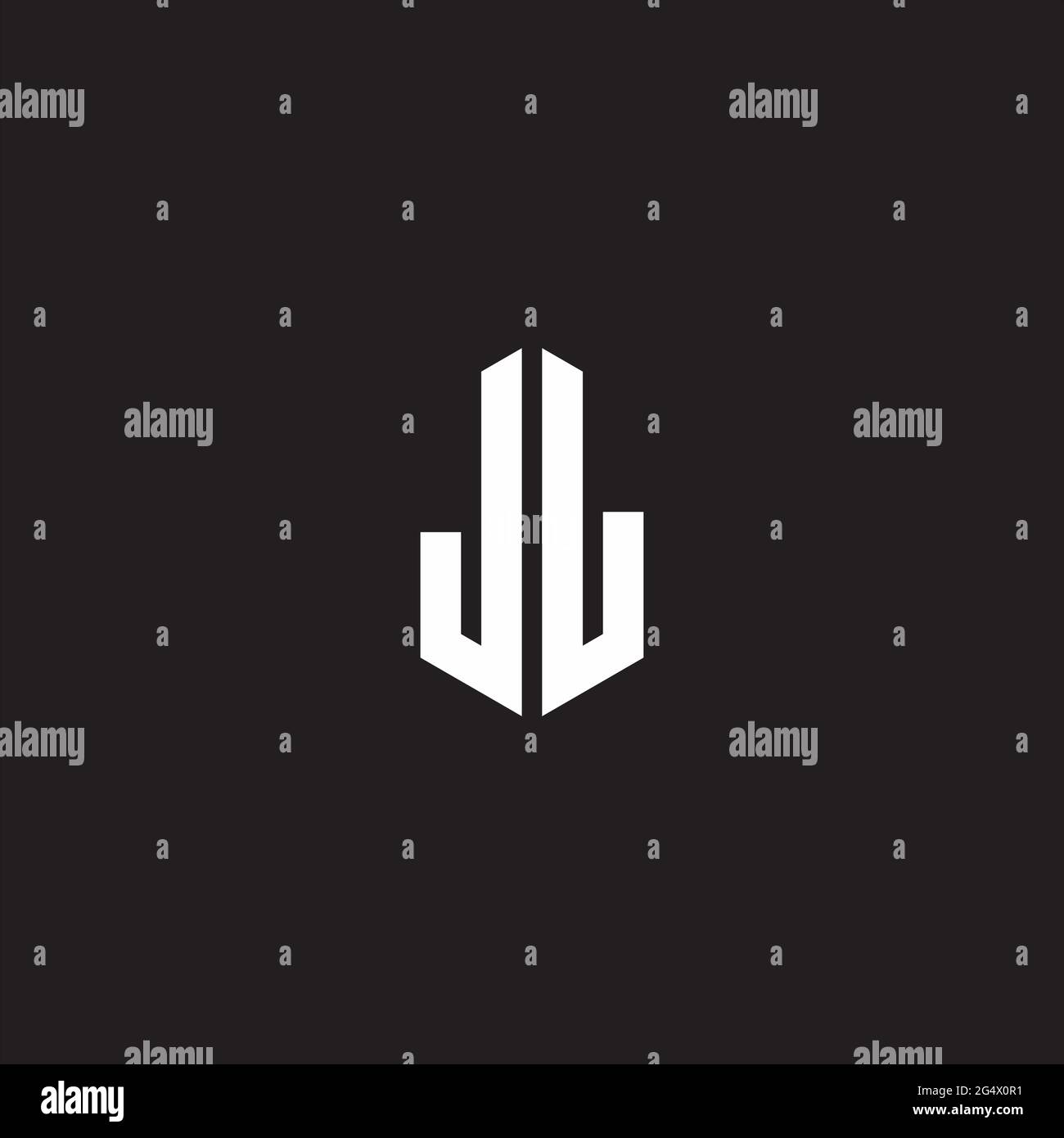 JL Logo-Monogramm mit sechseckiger Designvorlage auf schwarzem Hintergrund isoliert Stock Vektor