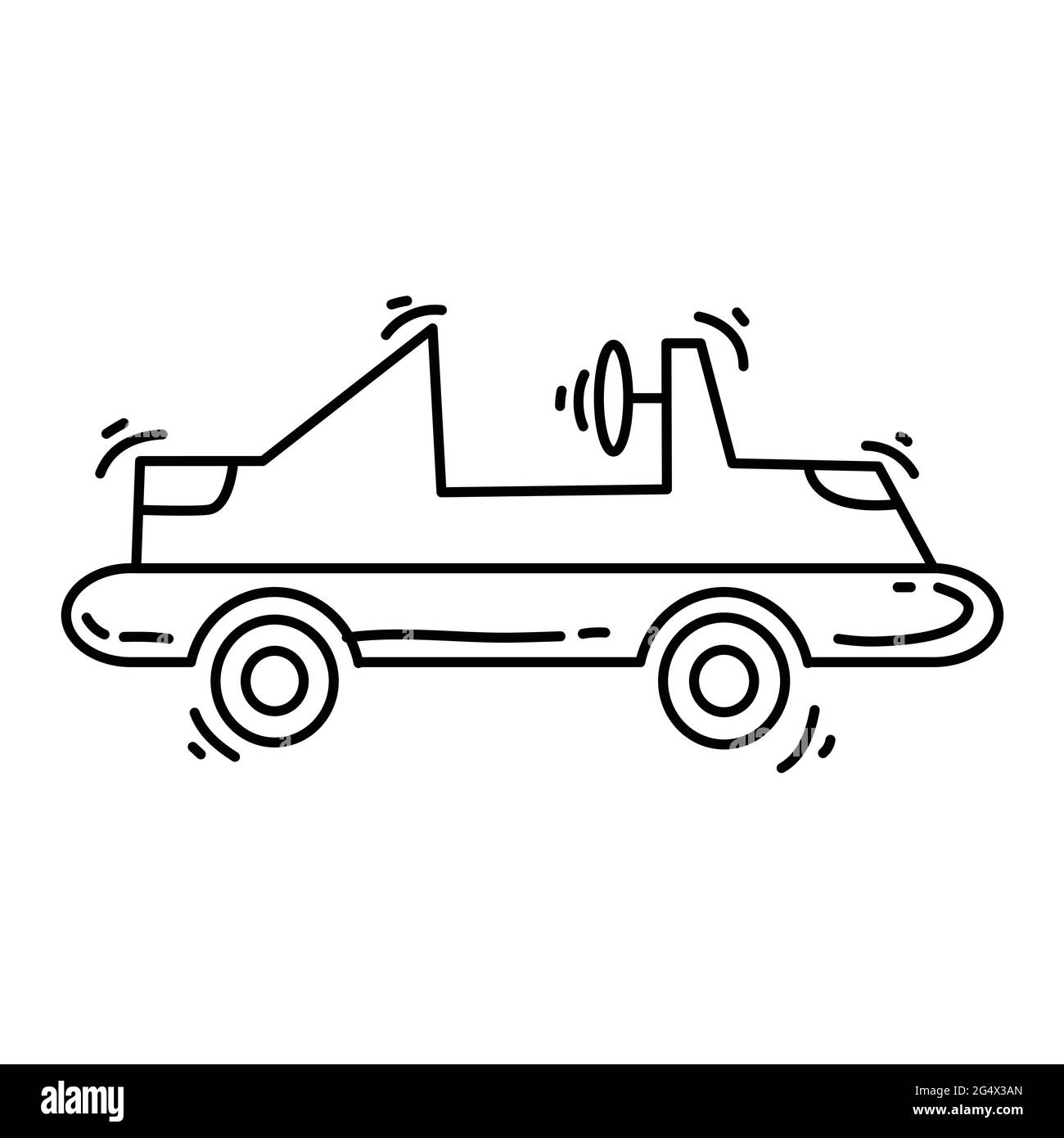 Spielplatz Kinder Kart, spielen, Kinder, Kindergarten. Handgezeichnete Icon-Set, Umriss schwarz, Doodle-Symbol, Vektor-Symbol-Design. Stock Vektor
