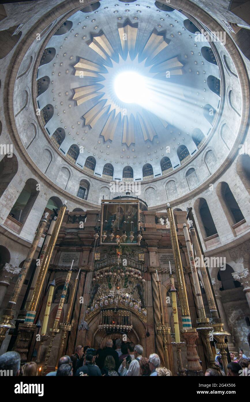 Jerusalem.Israel - 17.04.2015 - die Kuppel der Grabeskirche in Jerusalem. Stockfoto