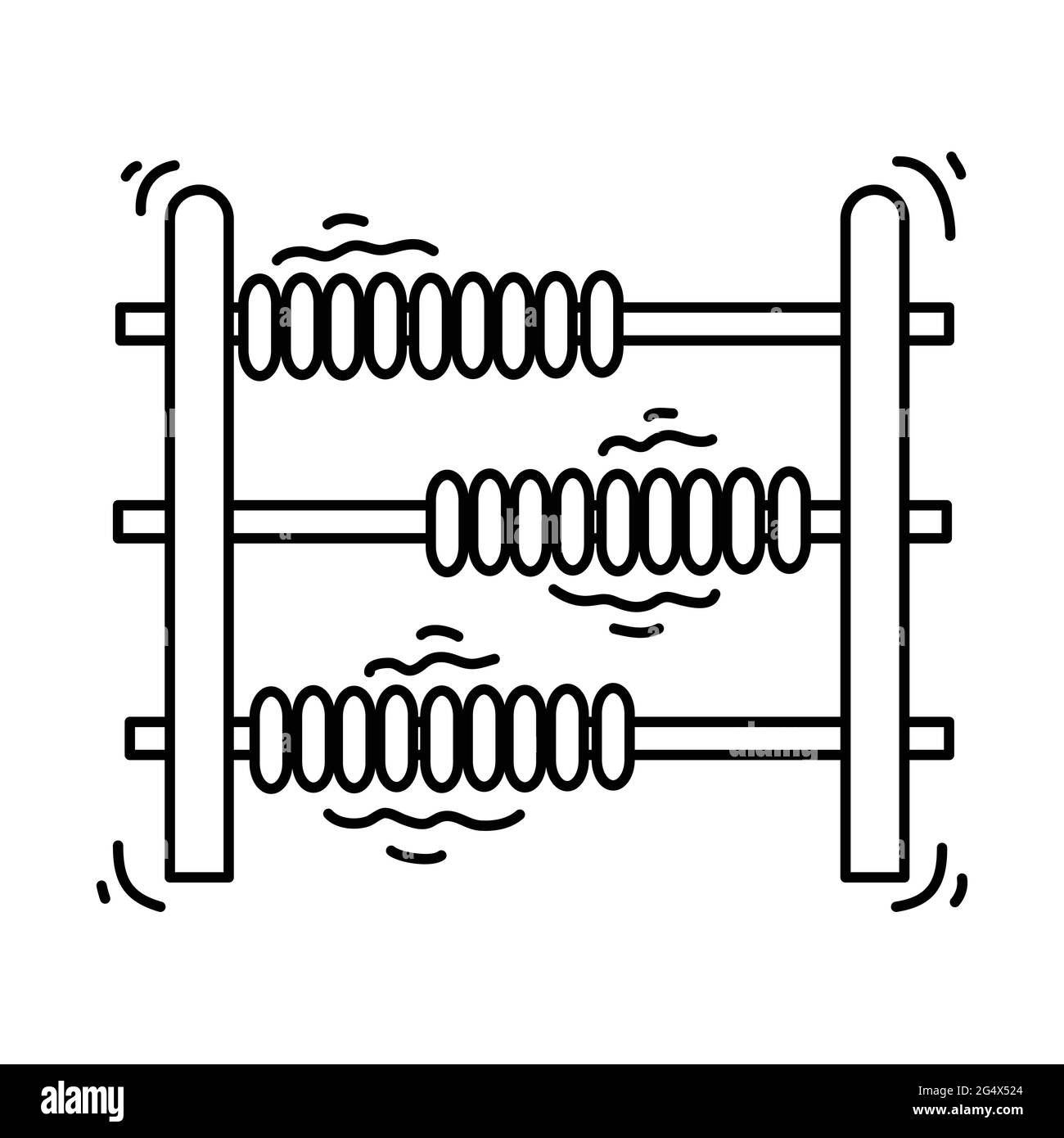 Spielplatz Kinder abacus, spielen, Kinder, Kindergarten. Handgezeichnete Icon-Set, Umriss schwarz, Doodle-Symbol, Vektor-Symbol-Design. Stock Vektor