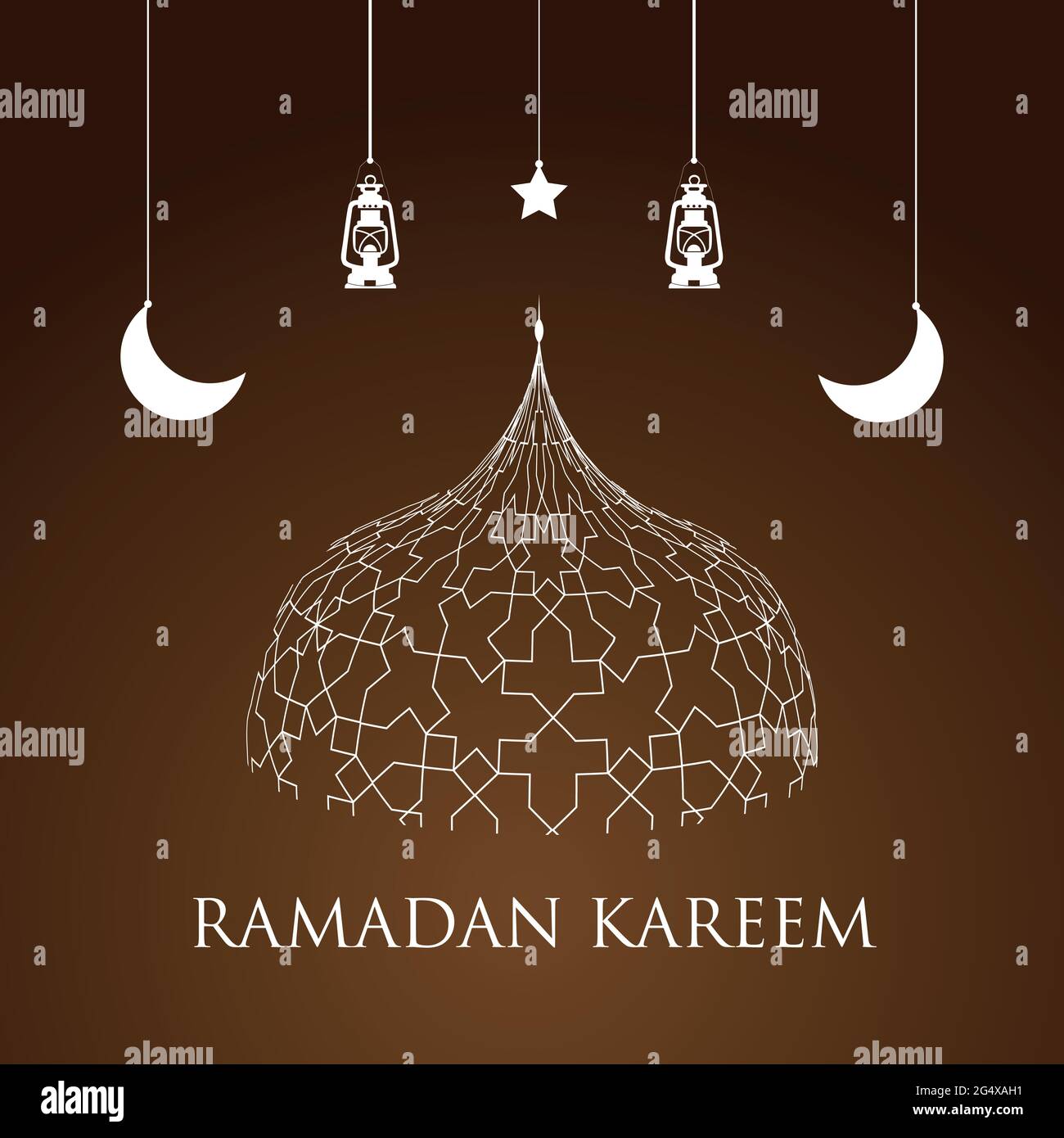 Ramadan-Kareem mit arabisch-islamischen Ornamenten, die in braunen Abstufungen verziert sind Stock Vektor