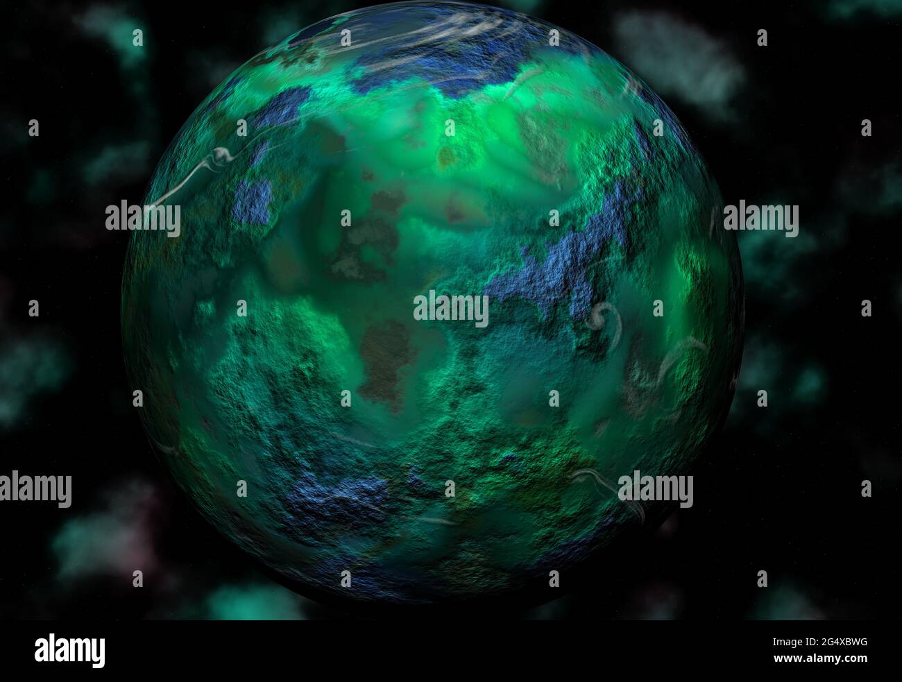 Computergeneriertes hochauflösendes 3d-Bild des Planeten Uranus. Stockfoto